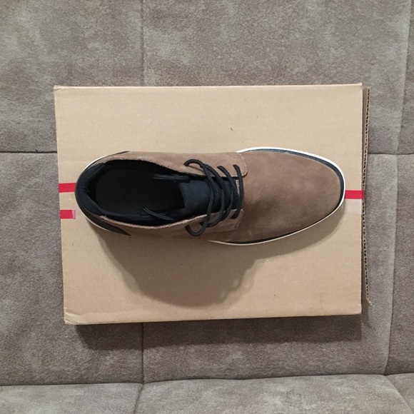 Tan split suede trainers - Picture 3 of 5